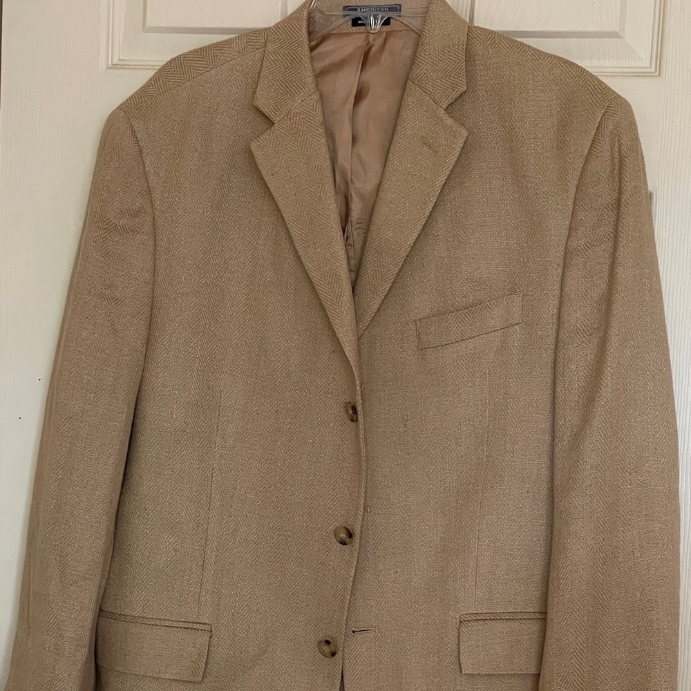 Men’s Beige Sports Jacket 100% Silk Size: 44R